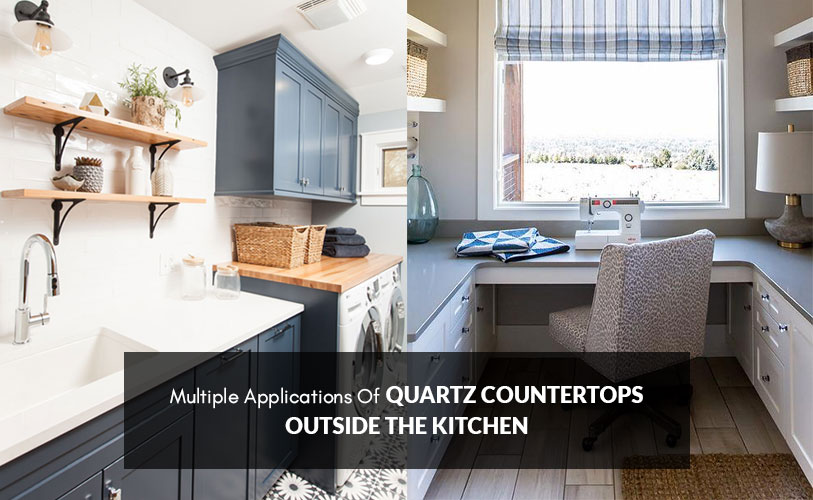 quartz countertops outside the kitchen
